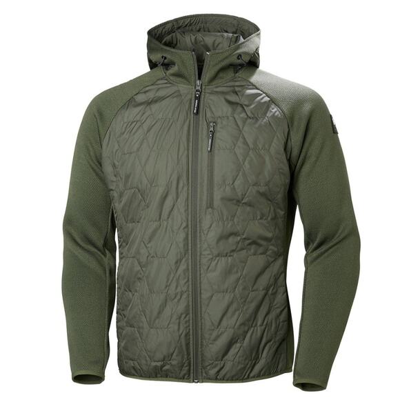 Helly Hansen Shore Hybrid Insulator Mens Full Zip Hooded Jacket Green Size Med - Picture 1 of 10